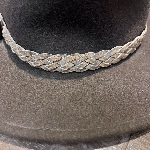 Vtg ORVIS Made in USA Wool Fedora Hat Men’s One size Fits All Brown - Picture 5 of 11